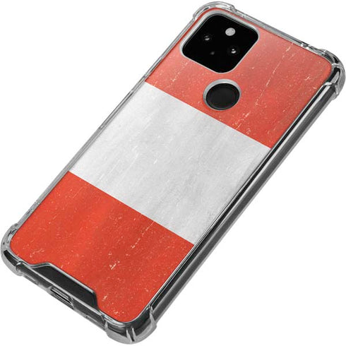 Peru Flag Distressed Google Pixel 5 Clear Case